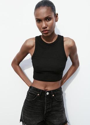 Топ zara/ майка zara/ топ в рубчик zara