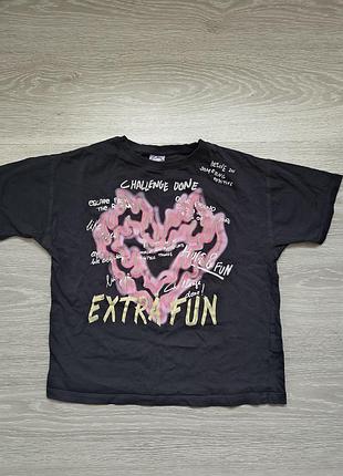 Футболка футболочка укорочена бавовна хлопок укорочена серце напис