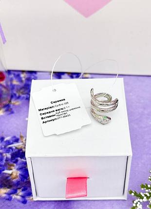 Сережка кафа серебряная змея 🐍 серебряная серьга кафа • пандора • pandora