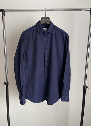 Рубашка синяя zara мужская