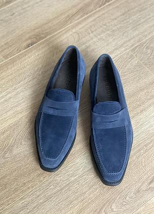 Замшевые туфли пенни-лоферы addison 40р. goodyear welted