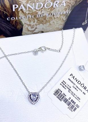 398425c01 щирі почуття original pandora s925 ale оригінал пандора нові з биркою срібне кольє намисто серця з камінням