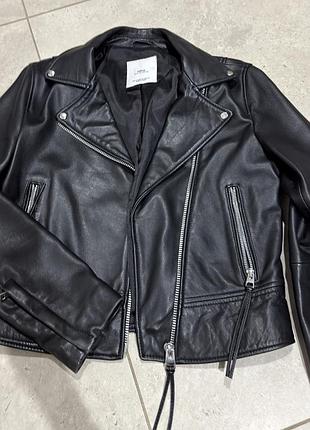 Куртка mango из натуральной кожи