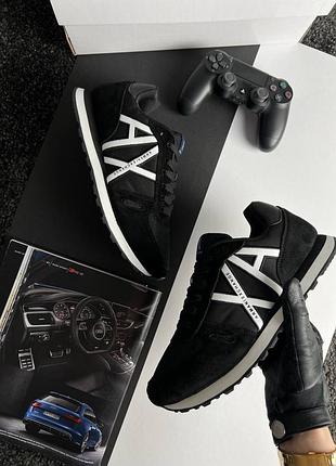 Чоловічі кросівки armani exchange ax black white