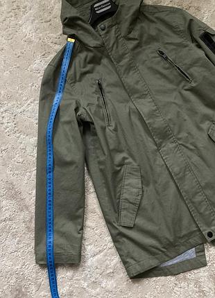 Куртка осенняя, мужская / подростковая, легкая, с капюшоном, хлопок, цвет хаки, рост 152-158. 3