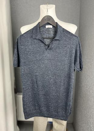 Льняная мужская футболка поло gran sasso zegna canali suitsupply