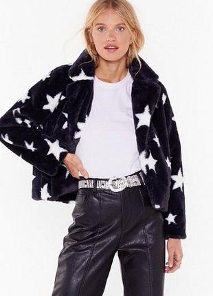 Мягкий искусственный шуба принт звезды