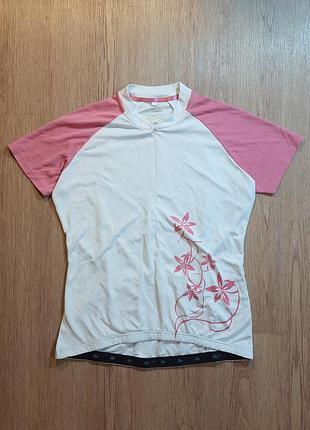 Crane l женская велоджерси с коротким рукавом белая розовая
