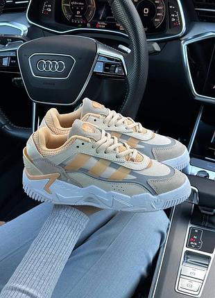 Женские кроссовки в стиле branco adidas originals niteball 2 beige sand white