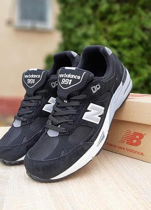 Мужские кроссовки new balance 991 blackUN баланс черного цвета