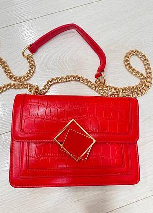 Жіноча сумка кросс боді червона