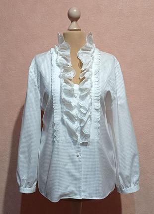 Нарядная женская белая блузка из 100% хлопка (германия).