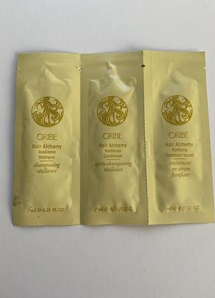 Шампунь, кондиционер и укрепляющая сыворотка для волос пробники 7мл + 7мл + 5мл