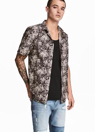 Хлопковая рубашка h&m с рисунком !