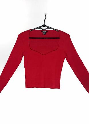 Красный топ с длинными рукавами monki