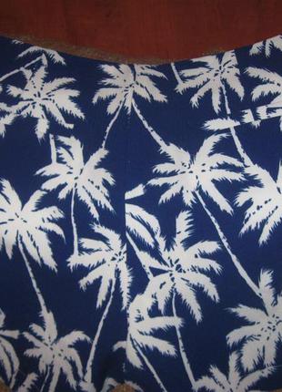 Шорти з принтом пальми яскраво-сині3 фото