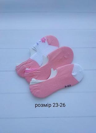 Розовые короткие носки следы хлопковые primark на девочку размер 23-26 на возраст 3 4 5 лет
