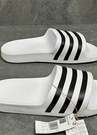 Білі тапочки шльопанці adidas adilette f35539
