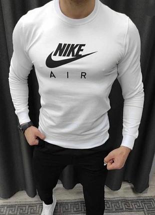 Чоловічий спортивний костюм лонгслів з принтом найк nk air і штани комплект весняний