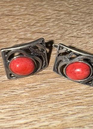 Серьги с коралом 2