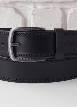 Мужской кожаный прошитый ремень tommy hilfiger