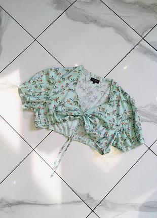Кроп топ батал большой размер в мелкий цветочек от in the style s/m