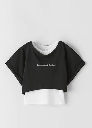 Футболка майка вкорочена оверсайз zara