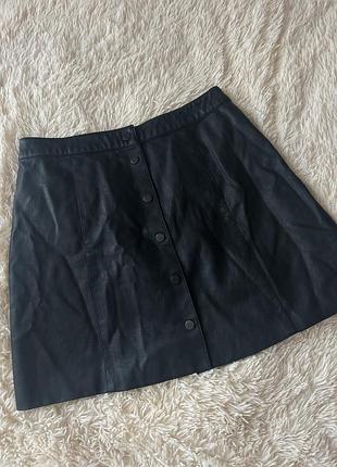 Кожаная юбка кожана спідниця размер 40