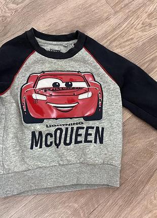 Світшот на флісі тепла кофта маквін тачки