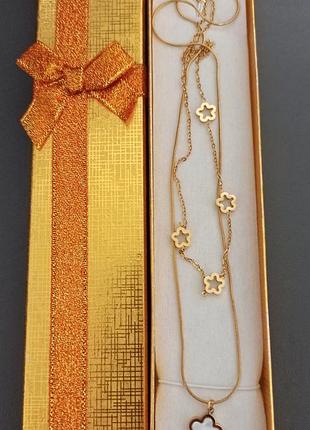 Нові кольє двошарове van cleef 18к! не темніють!3 фото