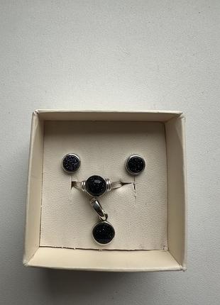 Срібний набір з авантюрину 3