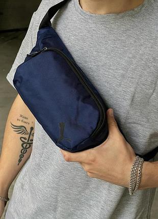 Сумка через плечо синяя с лого puma