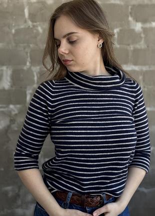 Якісний кашеміровий светр у смужку преміального бренду 💙🤍 без нюансів