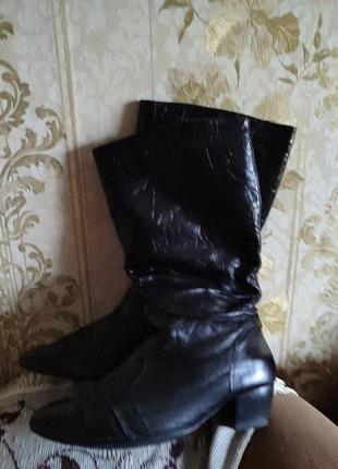 Зимние сапоги, натуральная кожа.