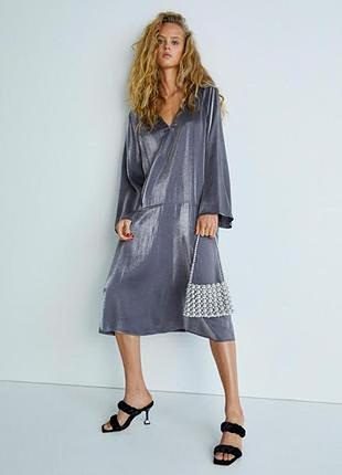 Срібна сукня оверсайз h&m