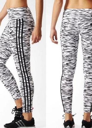 Леггинсы с черно-белым принтом и логотипом ebay adidas climalite