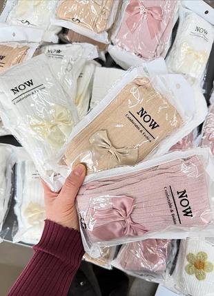 Трикотажные колготы с бантиками для девочки р.1-8 лет