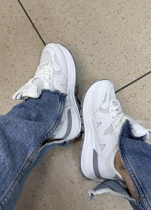 Женские бело серые кроссовки 👟