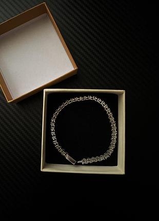 Теннисный браслет 925 проба, фианиты в исполнении из ювелирной стали.