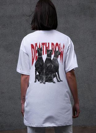 Жіноча оверсайз футболка з принтом without deathrow white