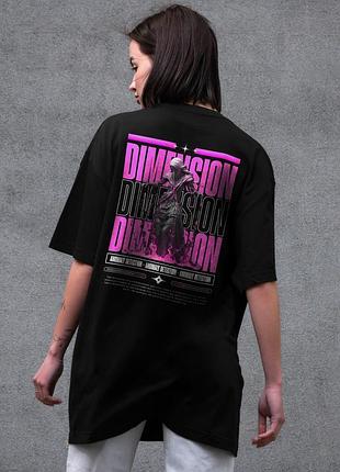 Жіноча оверсайз футболка з принтом without dimension black