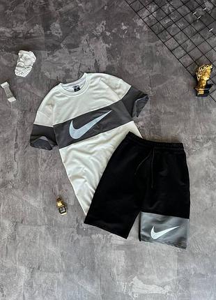 Летний мужской костюм комплект футболка и шорты nike