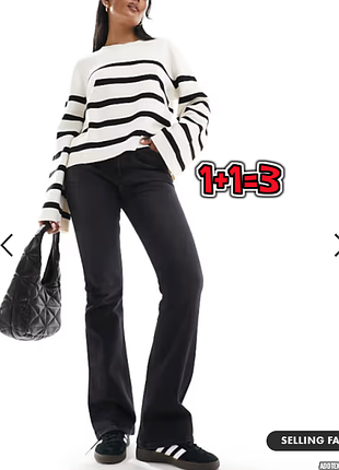 🎁1+1=3 базовых черных женских джинсы клеш dorothy perkins, размер 48 - 50