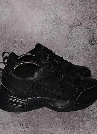 Nike air monarch (мужские черные кожаные кроссовки найк монарх )