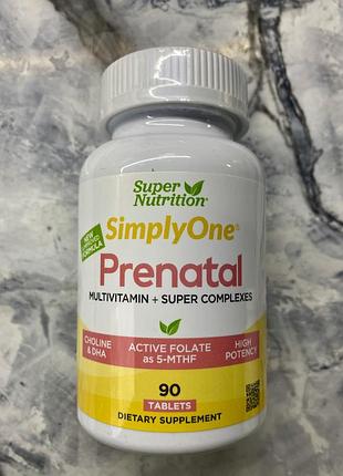 Super nutrition, simply one, пренатальные мультивитамины с суперзеленью и специями, 90шт