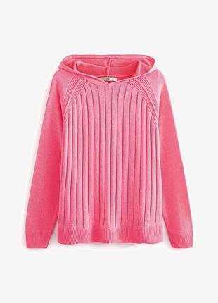 Неоновая розовая кофта/худи next с добавлением льна свободного кроя