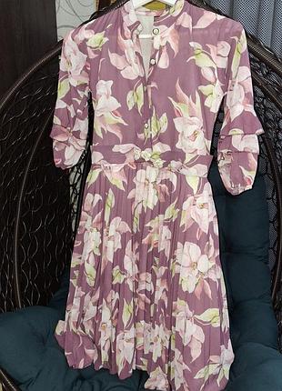 Сукня нарядна у квітковий принт, розмір м/л (арт930)