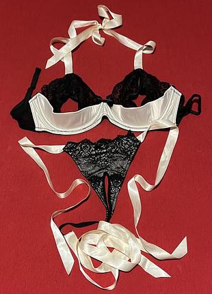 Еротичний спокусливий сексуальний комплект ann summers м/l із відкритим доступом