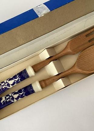 Чудова   салатна пара, ложки для змішування салату! ручний розпис! із франції!