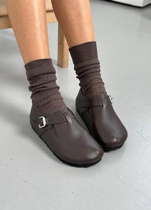 Женские кожаные туфли клоги кроги